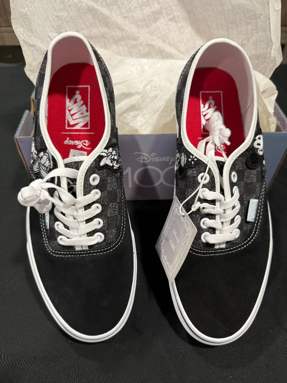Vans x Disney 100 Authentic Mickey Minnie Shoes Mens 10.5 Womens 12 NWT Box